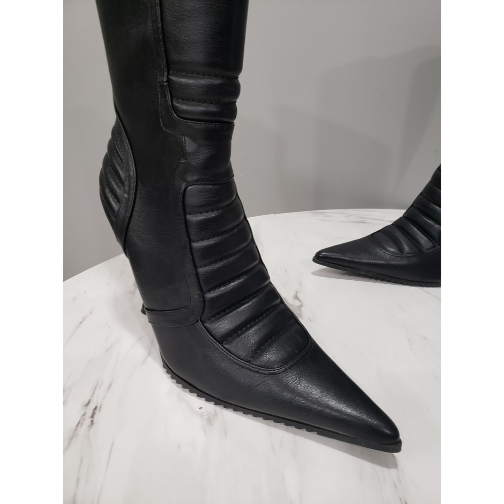 NEW‎ SZ 10 Dolls Kill Generation Kiss Motocrossed Knee High MOTO heel boots tall - Picture 2 of 10